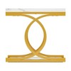 Resenkos Sofa Side End Table, End Table, Couch Table,Modern End Table, Faux Marble Side Table Bedside Accent Table,White & Gold - 3 of 4