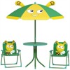 VisioGear 4PCS Kids Outdoor Activity Table with 2 Foldable Chairs and Umbrella for Patio, Backyard, Green, 19.5"*19.5"*19.7" - 2 of 4