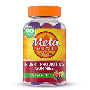 Metamucil Fiber Gummies for Adults with Probiotics for Bloating Relief Strawberry Kiwi Blackberry Flavors, 5g 90 Count - 1 of 4