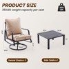Maggift Patio Seating Set 3-Piece with Swivel Rocking Chair, Side Table and Thick Cushion for Backyard and Garden, Beige, 23.2" * 26.8" * 34.2" - 2 of 4