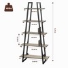 5 Tier Wood Bookshelf, Tall Open Rustic Etagere Bookcase Ladder, Standing Display Shelves for Home Living Room Bedroom Office Storage, Light Grey Oak - 2 of 4