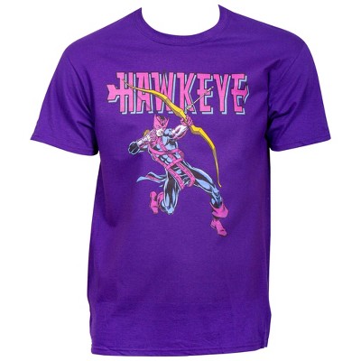 Mens Hawkeye Retro Archer Purple T-Shirt
