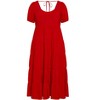 Women's Plus Size Mila Plain Dress - crimson | CITY CHIC - 3 of 4