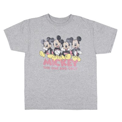 Seven Times Six Disney Mickey Mouse Boys The One and Only Sitting Poses Kids T-Shirt Grey