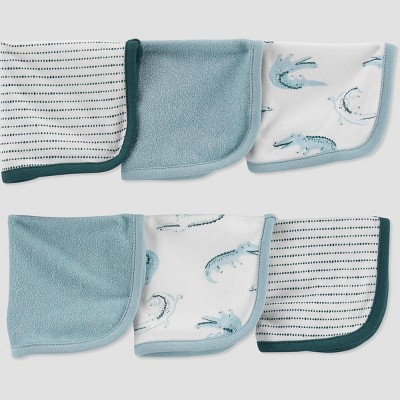 Image of Carter's Just One You® Baby Boys' Gator Washcloth Set - Blue