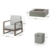 GDFStudio Lafayette Outdoor Acacia Wood 5 Piece Club Chair and Fire Pit Set with Cushions - 3 of 4