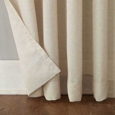 Ivory Linen Blend Light-Filtering Rod Pocket Curtain Panel