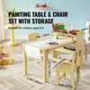 VEVOR Kids Art Table and 2 Chairs, 2-in-1 Toddler Craft and Play Activity Table, Wood Toddler Table and Chair Set with A Cabinet, Beige - 3 of 4