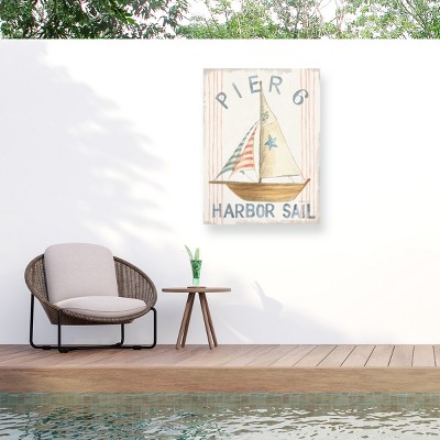 "Floursack Nautical VII" Outdoor Canvas