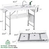 42.5'' Folding Fish Cleaning Table Portable Camping Sink with Foldable Faucet, Drainage Hose, Sprayer - 2 of 4