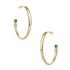 Guili Sterling Silver Colored Cubic Zirconia 3-Stone C-Hoop Earrings – A Stylish and Modern Accessory That Adds a Touch of Elegance to Any Look - 3 of 3