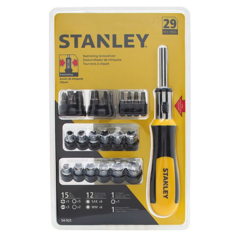 Stanley 29pc Multi-Bit Ratcheting Screwdriver Set 54-925, 3 of 4