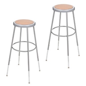 2pk 32"-39" Adjustable Heavy Duty Steel Stool Gray - Hampden Furnishings - 1 of 4