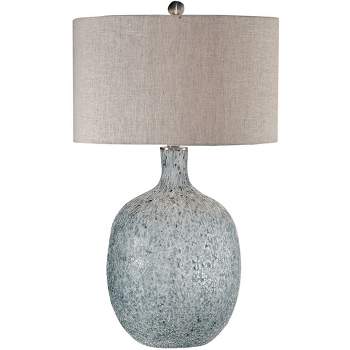 Uttermost Oceaonna 30" Aged White and Blue Glaze Glass Table Lamp