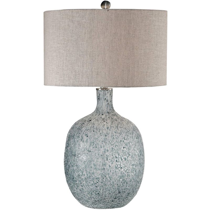 Uttermost Oceaonna 30" Aged White and Blue Glaze Glass Table Lamp, 1 of 2
