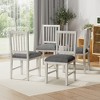 VECELO Rustic Wooden Dining Chairs Set of 2/4/6, Rubber Wood Kitchen Chairs with Padded Seat & Elegant Hollowed Backrest, Gray - 4 of 4