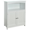 Redmon Double Door Bathroom Floor Cabinet with Open Shelf Storage, White - 4 of 4