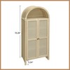 BAOURE 70.28" Tall Arched Kitchen Pantry, Modern Natural Farmhouse Storage Cabinet with Rattan Doors and Adjustable Shelves - 4 of 4