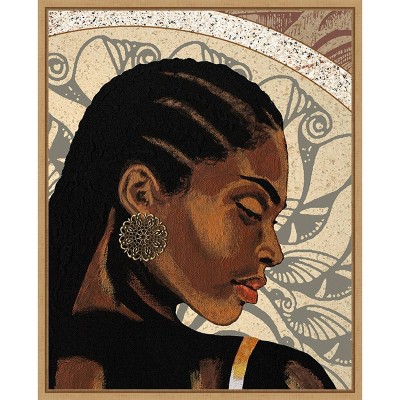 Expressions II by Alonzo Saunders Brown Floater Frame Canvas Art