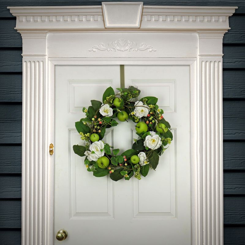 24" Artificial Roses and Apples Spring Wreath - National Tree Company, 2 of 4