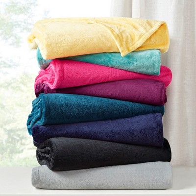 King Aqua Plush Reversible Machine Washable Blanket