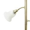 Torchiere Floor Lamp with 2 Reading Lights and Scalloped Glass Shades - Lalia Home - 2 of 4