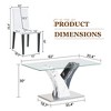 5-Piece Dining Set with Tempered Glass Table and 4 PU Armless Chairs - 4 of 4