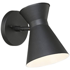 John Timberland Vance Mid Century Modern Wall Light Sconce Black Hardwire 6" Fixture LED Swivel Head for Bedroom Bathroom Vanity Reading Living Room - 1 of 4