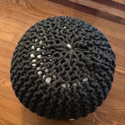 Nahunta Modern Knitted Cotton Round Pouf - Christopher Knight Home : Target