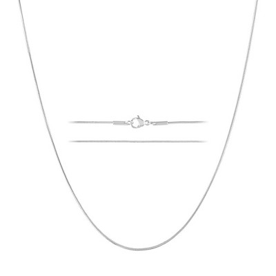 KISPER Sterling Silver Snake Chain Necklace –Thin, Dainty, Sterling Silver Plated Stainless Steel Jewelry for Women & Men with Lobster Clasp