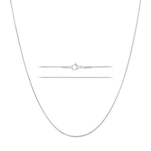 KISPER Sterling Silver Snake Chain Necklace –Thin, Dainty, Sterling Silver Plated Stainless Steel Jewelry for Women & Men with Lobster Clasp - 1 of 4