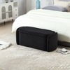 NicBex Oval Corduroy Storage Ottoman Bench,Upholstered Storage Ottoman with Safety Hinge,Modern Storage Bench for Living Room,Bedroom,Black - 2 of 4