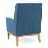Vynxaria Mid Century padded Cushion seat modern accent chair,Blue - 4 of 4
