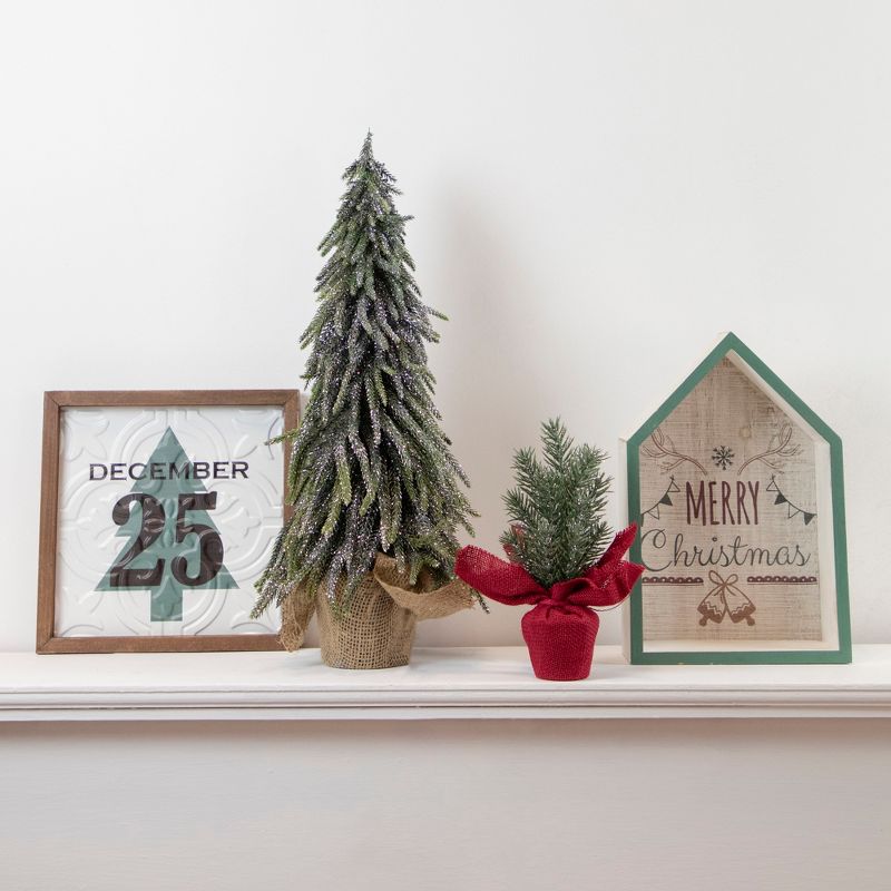 Northlight 11.75" Green Merry Christmas 3-D House Wall Sign, 4 of 8