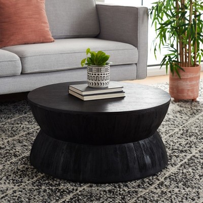 Alecto Brown Solid Wood Round Coffee Table