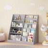 KWPZQEB Kids Bookshelf and Toy Storage - 4 Tier Kids Book Shelf for Kids Rooms, Toddler Bookshelf Baby Bookcase for Nursery, Natural - 3 of 4