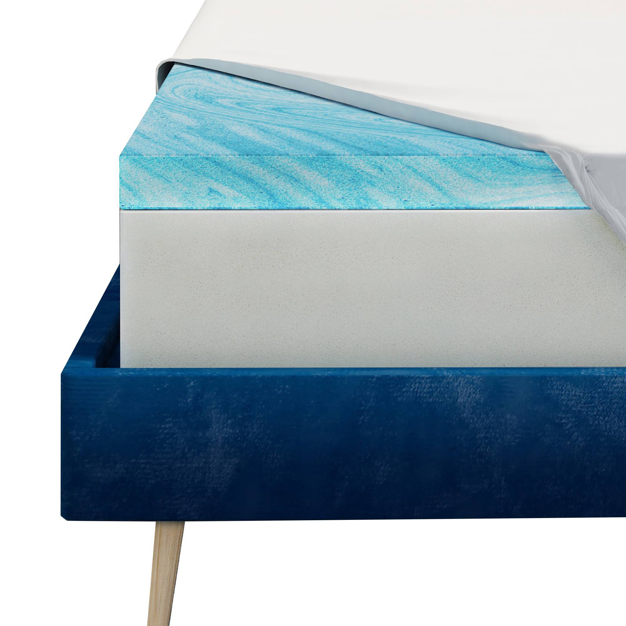 Serta King DuoCool 3" Gel Memory Foam Mattress Topper