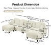 GDFStudio Arthur Modern Chenille Upholstered Sectional Sofas with Removable Ruffles Pleats Skirts and Spindle Legs - 3 of 4