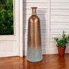HomeRoots 28" Copper And Teal Abstract Tapered Metal Floor Vase - 2 of 4