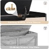 1PC Rattan Storage Ottoman - with 2 Safety Hinges & 15mm Thickened Panel - Flip-Top Entryway Bench, Black Oak - 4 of 4