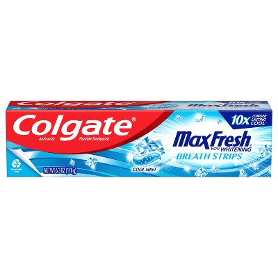 Colgate Max Fresh Toothpaste with Mini Breath Strips - Cool Mint - 6.3oz