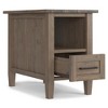 Vynxaria Transitional Narrow End Table - Smoky Brown Solid Wood, 24" D x 14" W x 20" H - 2 of 4