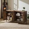 63" Modern Grille-Striped Sideboard Buffet Cabinet with 4 Doors and Adjustable Shelves, Accent Storage Credenza for Dining Room Living Room Entryway - 3 of 4