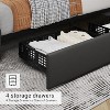 Homhougo Full Size Bed Frame with 4 Storage Drawers, Upholstered Platform Bed Frame with Adjustable Headboard, Diamond Stitched Button Tufted, Grey - 4 of 4