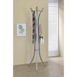 Kings Brand Furniture-Laporte 9-Hook Freestanding Metal Coat & Hat Rack Stand, Black - 1 of 2