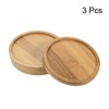 Unique Bargains Indoor Round Bamboo Planter Saucer Drip Tray Plant Drainage Trays 3 Pcs - 3 of 4