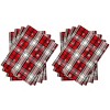 KOVOT Set of 8 Placemats Winter White Snowflakes on Green and Red Plaid 100% Cotton Table Decore for Christmas, Winter & Holiday's (17" x 13") - 4 of 4