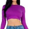 Slickblue Women's Long Sleeve Cropped Top, Crew Neck, Stretch Jersey, Casual Fit, Multiple Color Options, Size S-L - 3 of 4