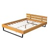 The Misty Moon 85.5" X 81.5" Natural King Size Pine Wood Bed Frame For Bedroom - 3 of 4