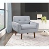 Okak Modern Accent Chair 1pc Living Room Chair with Velvet Upholstered Back Tufted Armchair Reading Leisure Chair with Padded Seat and Back - 2 of 4